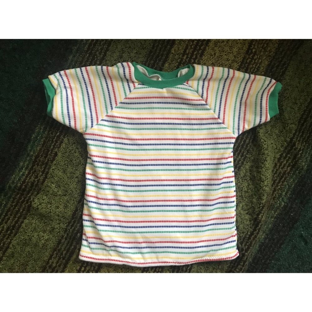 Fawn Vintage Rainbow Stripe Tee